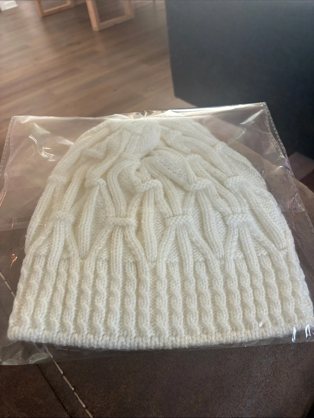 Cream Cable Knit Beanie